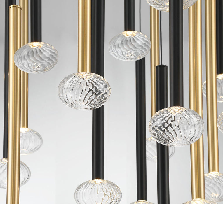 Lib & Co. - 12112-023 - LED Chandelier - Soffio - Matte Black and Brushed Gold