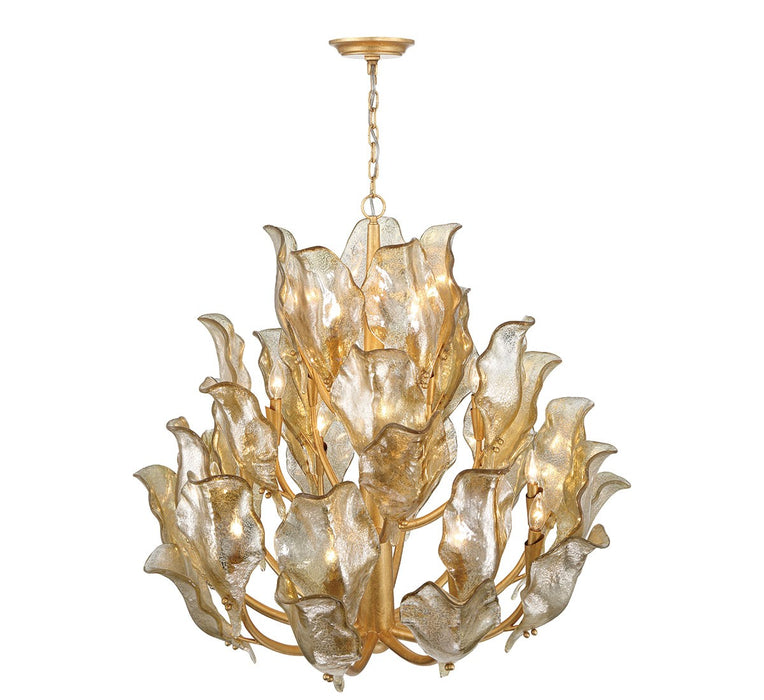 Lib & Co. - 12049-028 - 20 Light Chandelier - Brindisi - Gold Leaf