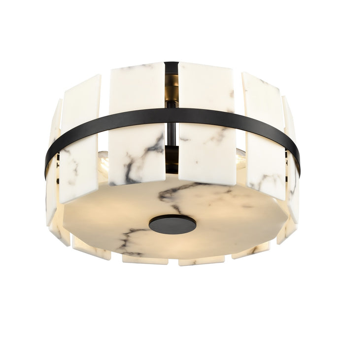 DVI Lighting - DVP5211EB-GFA - Three Light Semi Flush Mount - Luna Alabaster - Ebony