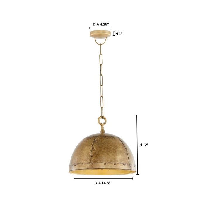 Quorum - 85-1-75 - One Light Pendant - Artisan - Artisan Brass