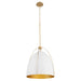 Quorum - 860-3-0880 - Three Light Pendant - Jamie - Studio White w/ Aged Brass