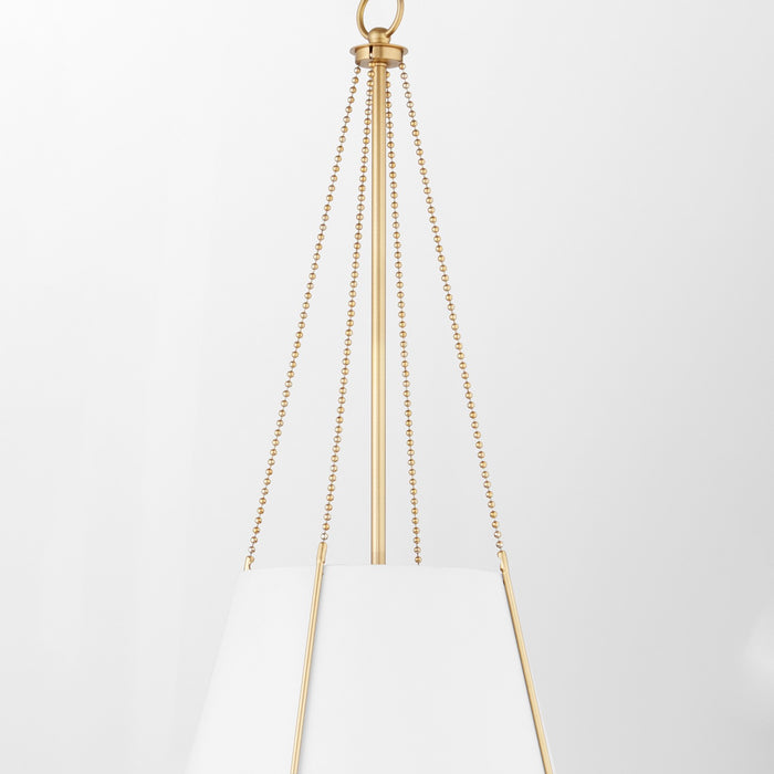 Quorum - 862-1-0880 - One Light Pendant - Denise - Studio White w/ Aged Brass