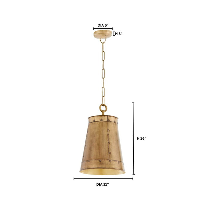 Quorum - 87-1-75 - One Light Pendant - Artisan - Artisan Brass