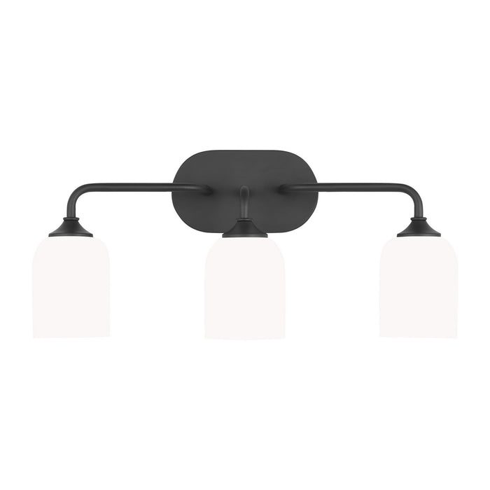 Generation Lighting. - GLV1023MBK - Three Light Vanity - Emile - Midnight Black