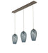 Meyda Tiffany - 268619 - Three Light Island Pendant - Crackle Orb - Brushed Nickel