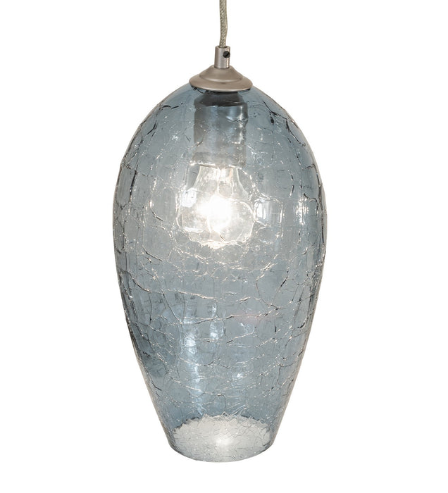 Meyda Tiffany - 268619 - Three Light Island Pendant - Crackle Orb - Brushed Nickel