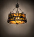 Meyda Tiffany - 268652 - Four Light Pendant - Bass And Fisherman - Solar Black