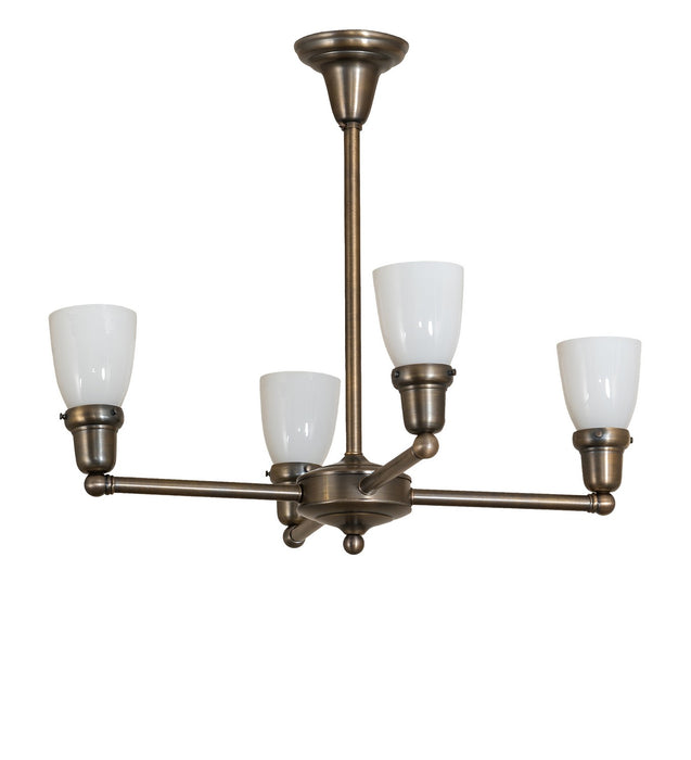 Meyda Tiffany - 268813 - Four Light Chandelier - Revival Oyster Bay - Antique Brass