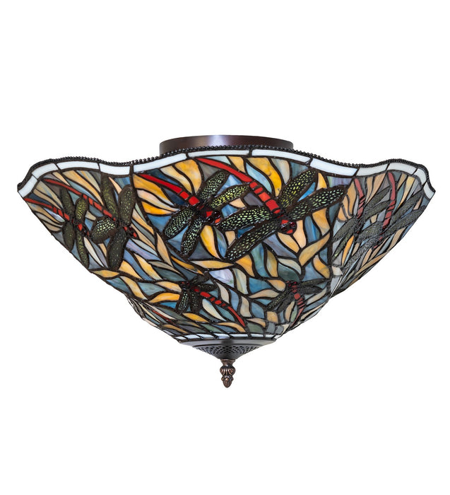 Meyda Tiffany - 270481 - Three Light Flushmount - Swirling Dragonfly