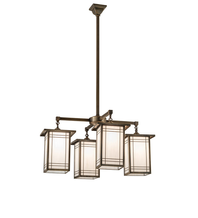 Meyda Tiffany - 264849 - Four Light Chandelier - Hyde Park - Antique Brass