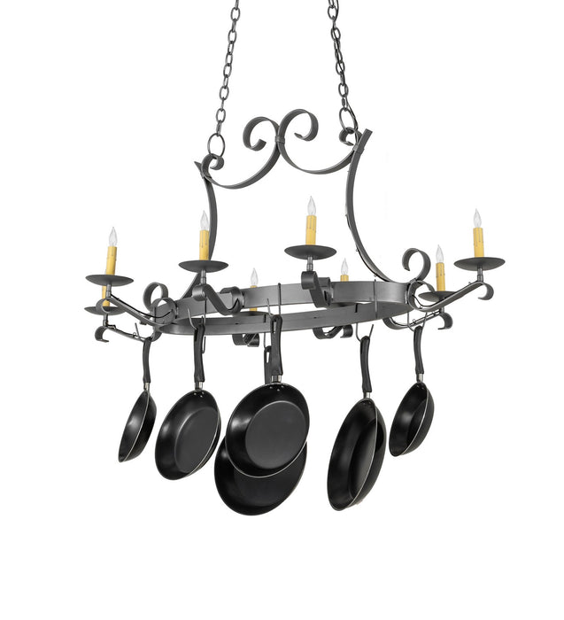 Meyda Tiffany - 271988 - Eight Light Pot Rack - Laramie - Blackened Pewter