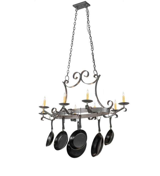 Meyda Tiffany - 271988 - Eight Light Pot Rack - Laramie - Blackened Pewter