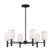 Visual Comfort Studio - DJC1146MBK - Six Light Chandelier - Manor - Midnight Black