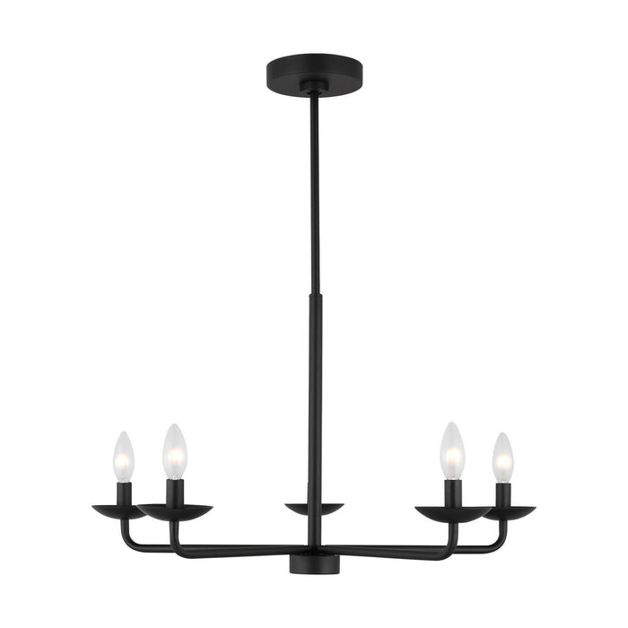 Visual Comfort Studio - DJC1175MBK - Five Light Chandelier - Albion - Midnight Black
