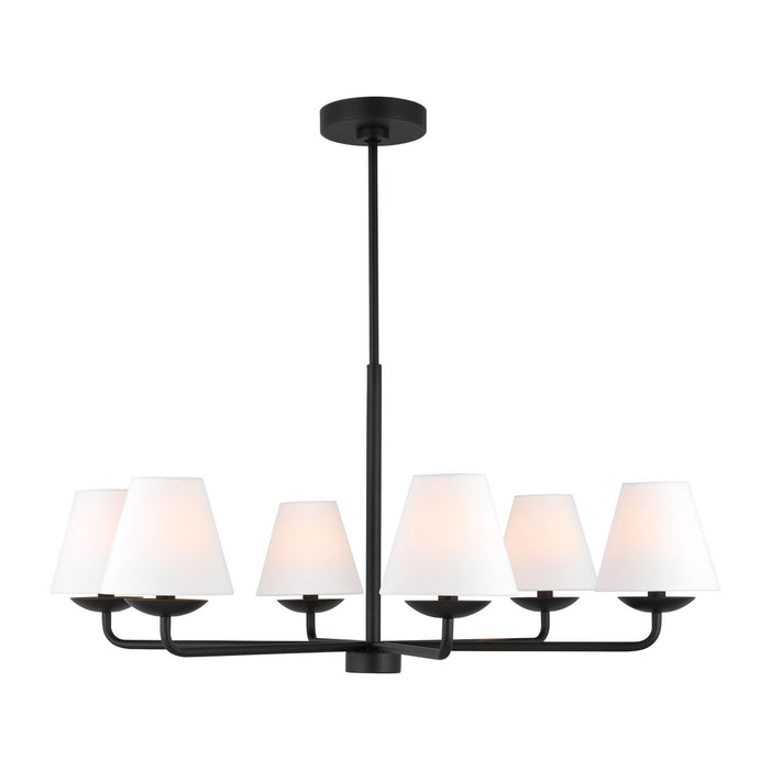 Visual Comfort Studio - DJC1186MBK - Six Light Chandelier - Albion - Midnight Black