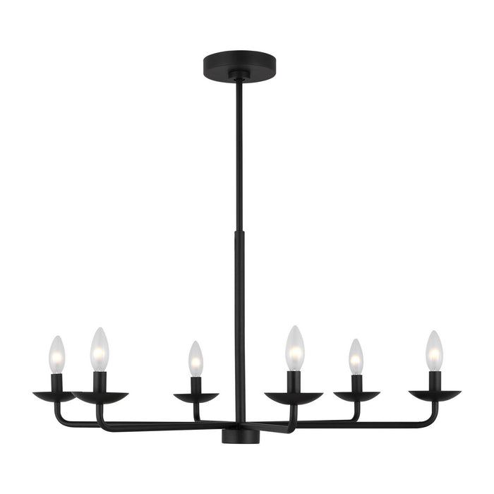 Visual Comfort Studio - DJC1186MBK - Six Light Chandelier - Albion - Midnight Black