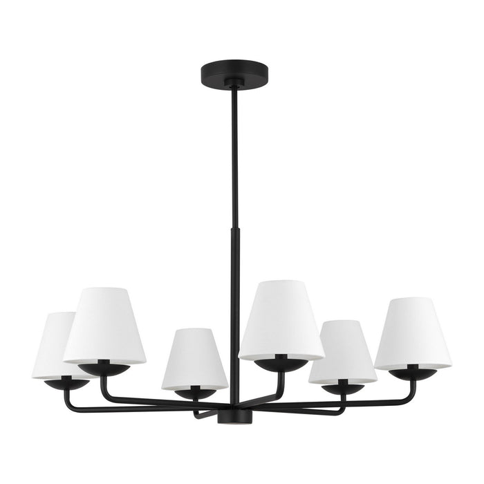Visual Comfort Studio - DJC1186MBK - Six Light Chandelier - Albion - Midnight Black