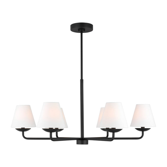 Visual Comfort Studio - DJC1186MBK - Six Light Chandelier - Albion - Midnight Black