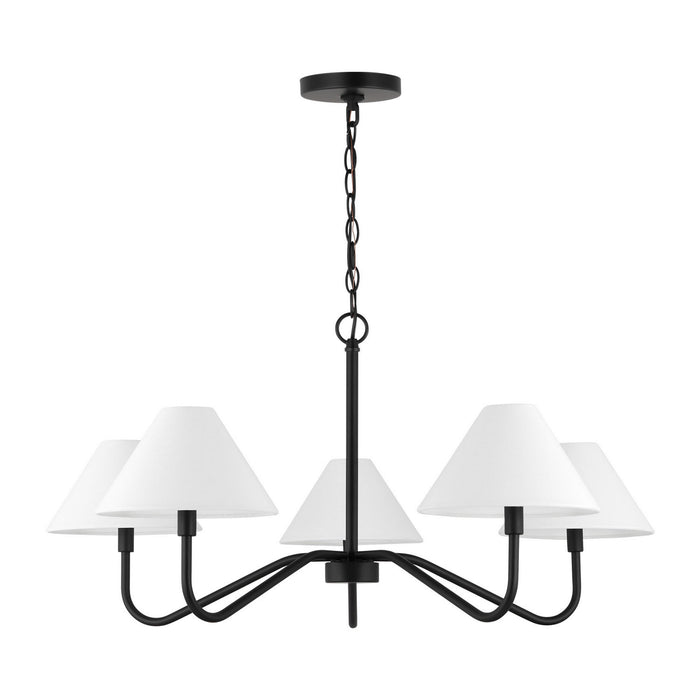 Visual Comfort Studio - DJC1205MBK - Five Light Chandelier - Eldon - Midnight Black