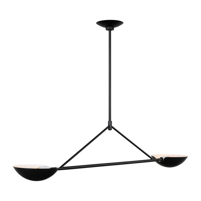 Visual Comfort Studio - EC1292AI - Two Light Linear Chandelier - Nevel - Aged Iron
