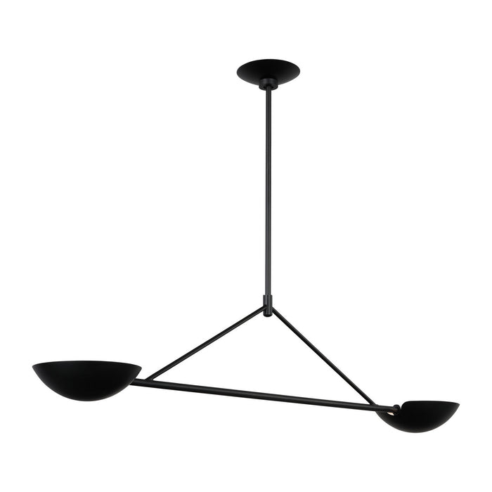 Visual Comfort Studio - EC1292AI - Two Light Linear Chandelier - Nevel - Aged Iron