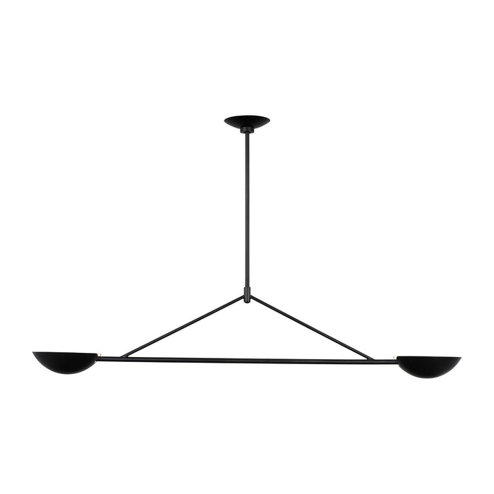 Visual Comfort Studio - EC1292AI - Two Light Linear Chandelier - Nevel - Aged Iron