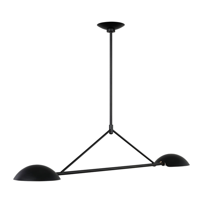 Visual Comfort Studio - EC1292AI - Two Light Linear Chandelier - Nevel - Aged Iron