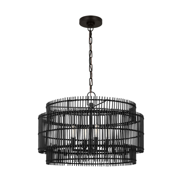 Visual Comfort Studio - EP1394AI - Four Light Pendant - Elio - Aged Iron