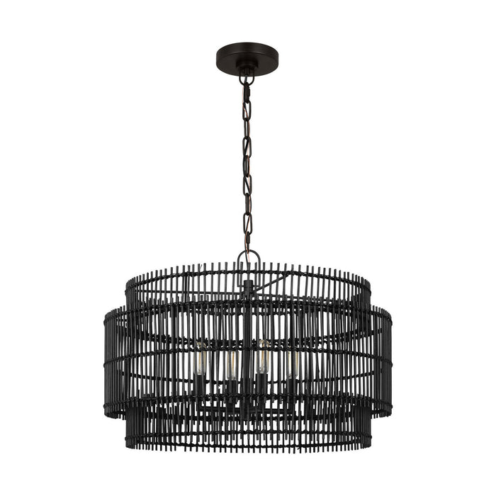 Visual Comfort Studio - EP1394AI - Four Light Pendant - Elio - Aged Iron