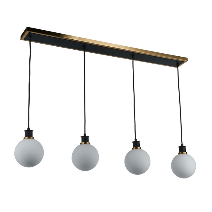 Artcraft - AC11874WH - Four Light Island/Pool Table - Gem - Black and Brushed Brass