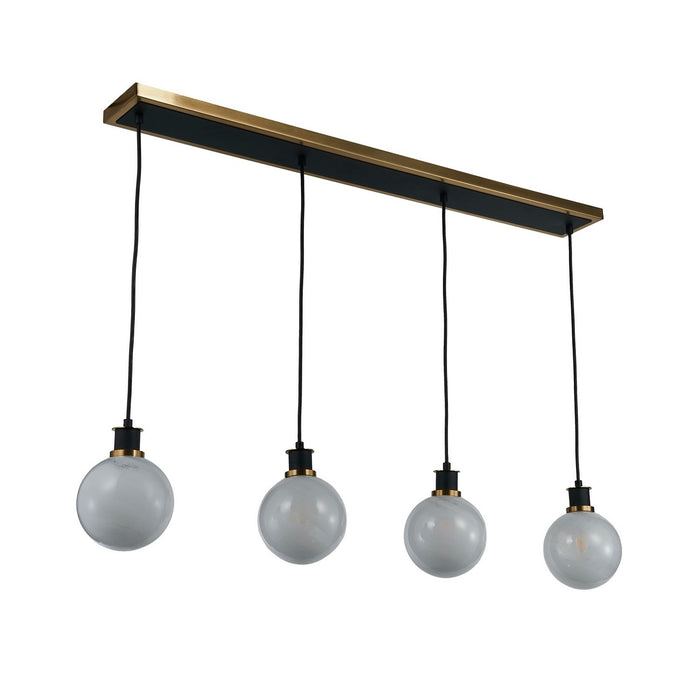 Artcraft - AC11874SW - Four Light Island/Pool Table - Gem - Black and Brushed Brass