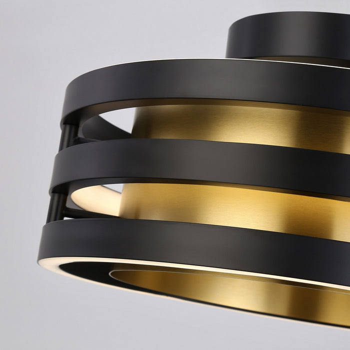 Artcraft - AC6752BB - LED Semi-Flush Mount - Toledo - Black and Brushed Brass