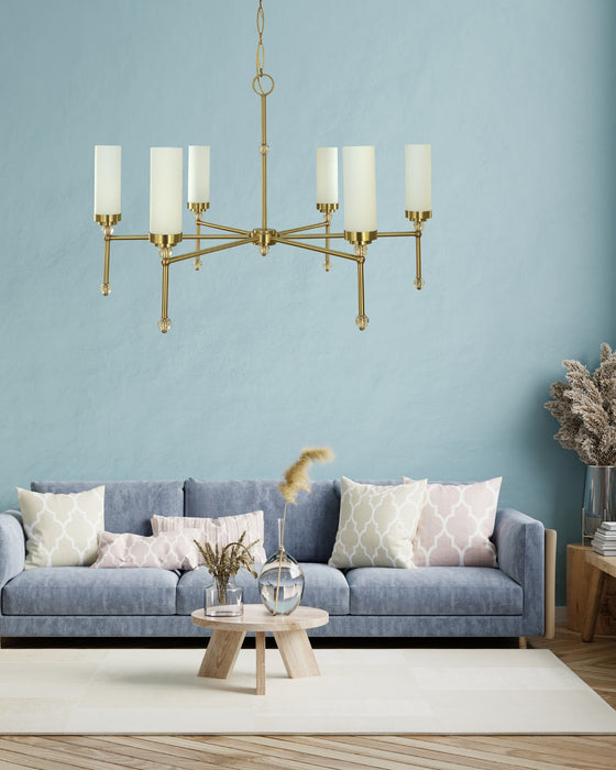 Framburg - 5880 BR - Six Light Chandelier - Emily - Brushed Brass