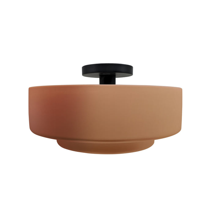 Justice Designs - CER-6363-ADOB-MBLK - One Light Semi-Flush Mount - Radiance - Adobe