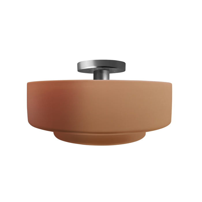 Justice Designs - CER-6363-ADOB-NCKL - One Light Semi-Flush Mount - Radiance - Adobe