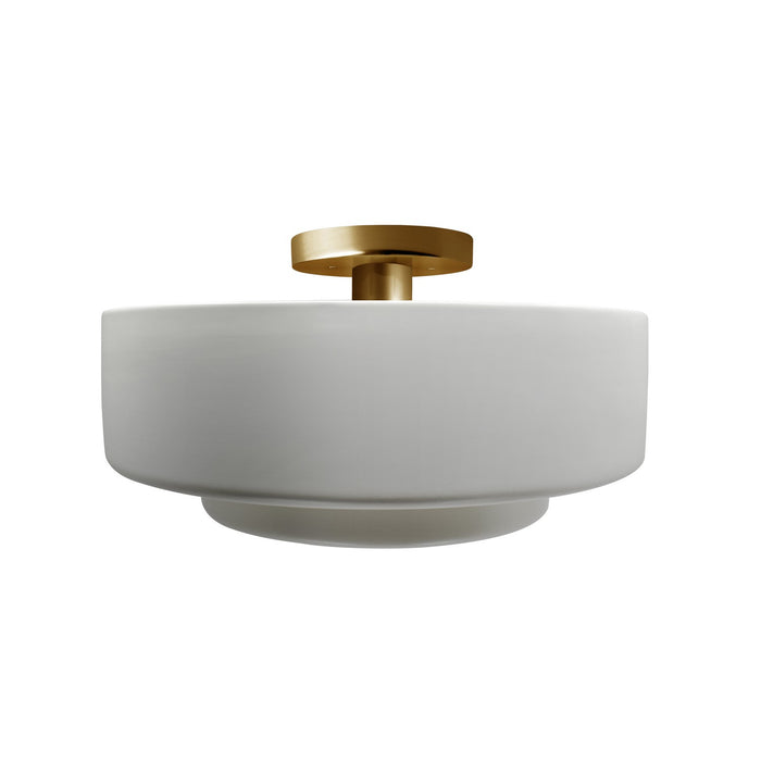 Justice Designs - CER-6363-BIS-BRSS - One Light Semi-Flush Mount - Radiance - Bisque