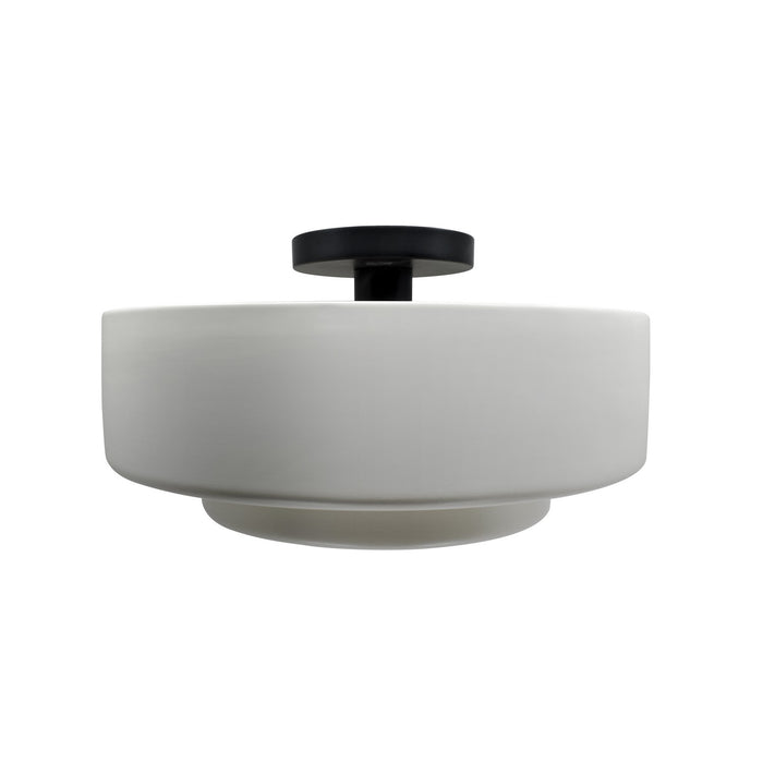 Justice Designs - CER-6363-BIS-MBLK - One Light Semi-Flush Mount - Radiance - Bisque