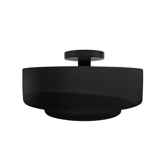 Justice Designs - CER-6363-BKMT-MBLK - One Light Semi-Flush Mount - Radiance - Gloss Black w/ Matte White