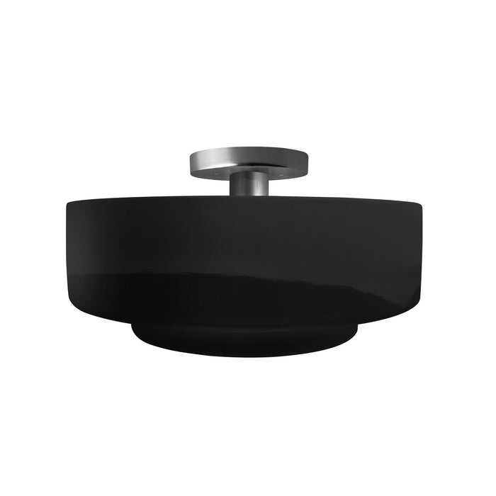 Justice Designs - CER-6363-BLK-NCKL - One Light Semi-Flush Mount - Radiance - Gloss Black