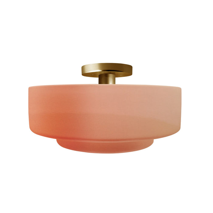 Justice Designs - CER-6363-BSH-BRSS - One Light Semi-Flush Mount - Radiance - Gloss Blush