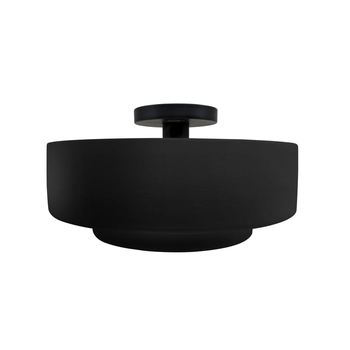 Justice Designs - CER-6363-CBGD-MBLK - One Light Semi-Flush Mount - Radiance - Carbon Matte Black w/ Champagne Gold