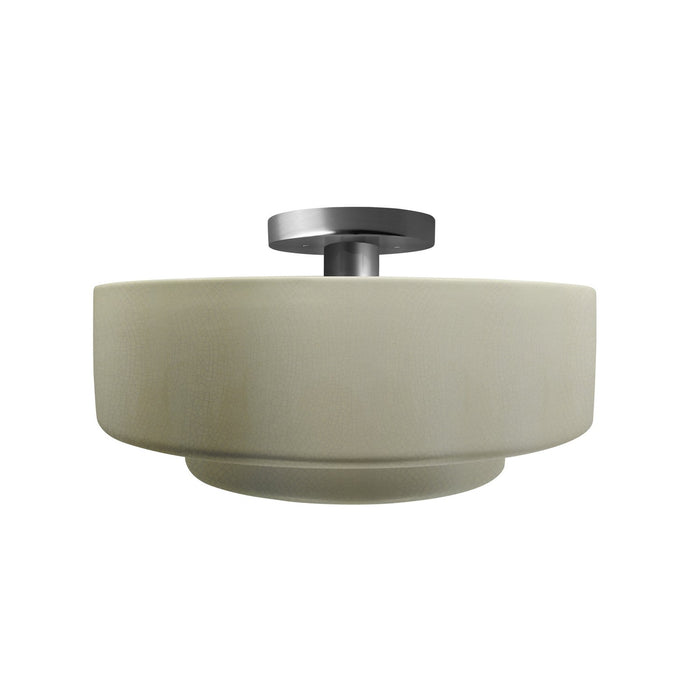 Justice Designs - CER-6363-CKC-NCKL - One Light Semi-Flush Mount - Radiance - Celadon Green Crackle
