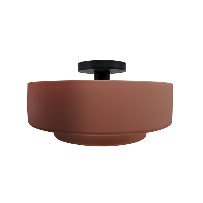 Justice Designs - CER-6363-CLAY-MBLK - One Light Semi-Flush Mount - Radiance - Canyon Clay