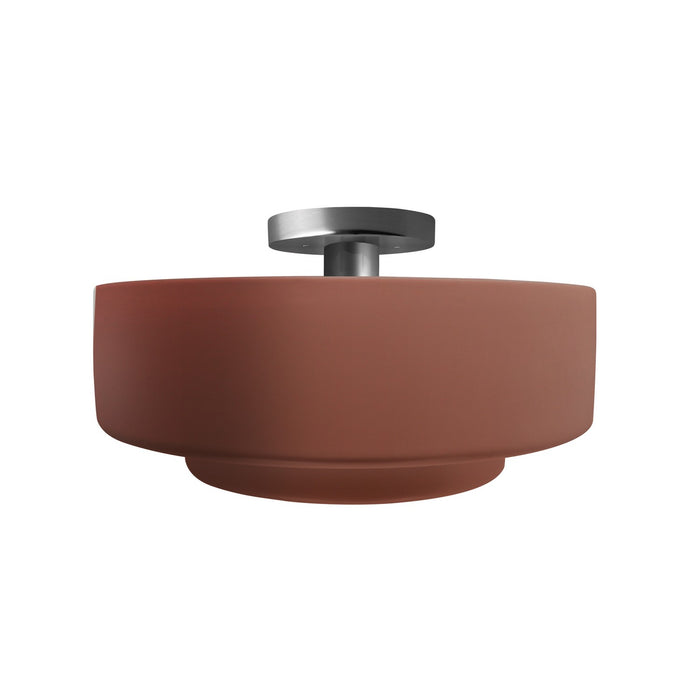 Justice Designs - CER-6363-CLAY-NCKL - One Light Semi-Flush Mount - Radiance - Canyon Clay