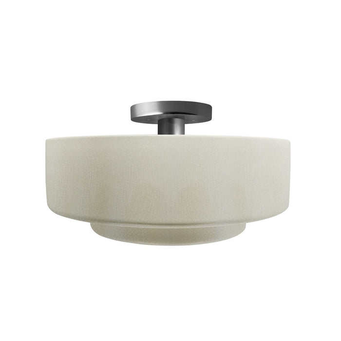 Justice Designs - CER-6363-CRK-NCKL - One Light Semi-Flush Mount - Radiance - White Crackle