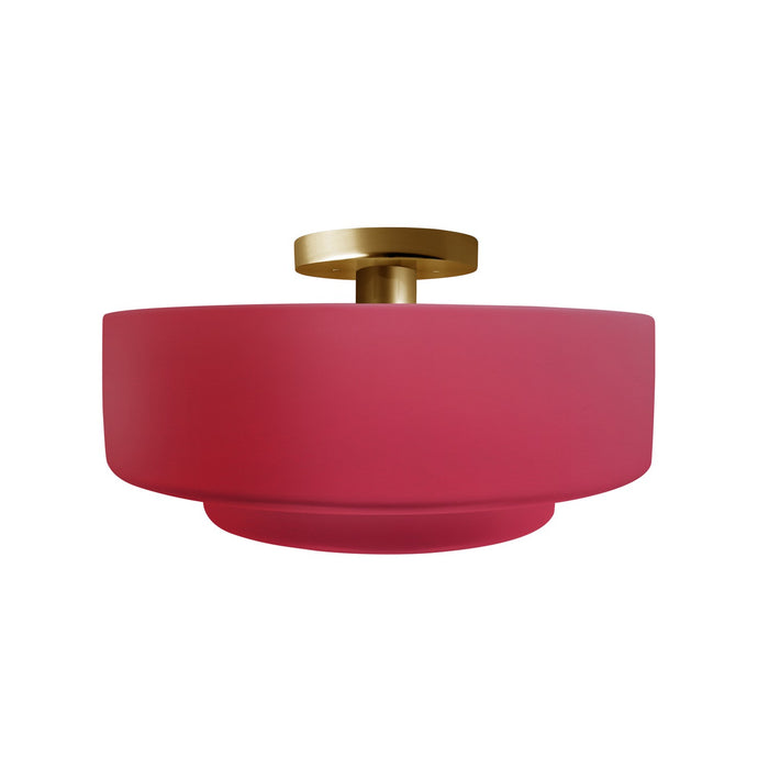 Justice Designs - CER-6363-CRSE-BRSS - One Light Semi-Flush Mount - Radiance - Cerise