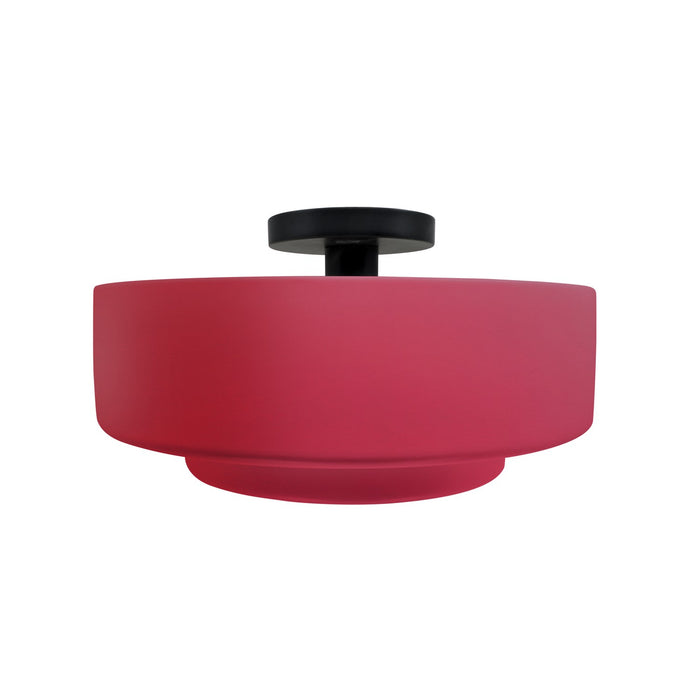 Justice Designs - CER-6363-CRSE-MBLK - One Light Semi-Flush Mount - Radiance - Cerise