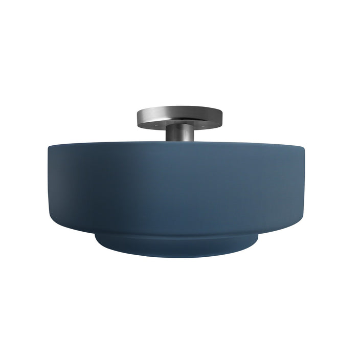 Justice Designs - CER-6363-MDMT-NCKL - One Light Semi-Flush Mount - Radiance - Midnight Sky w/ Matte White