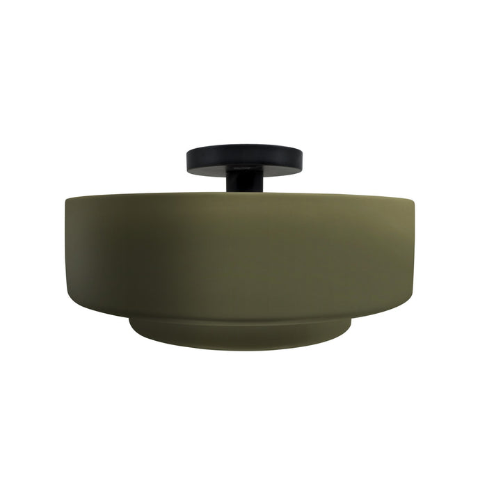 Justice Designs - CER-6363-MGRN-MBLK - One Light Semi-Flush Mount - Radiance - Matte Green