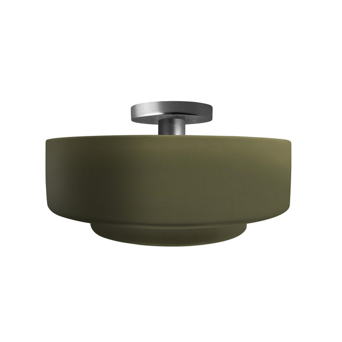Justice Designs - CER-6363-MGRN-NCKL - One Light Semi-Flush Mount - Radiance - Matte Green
